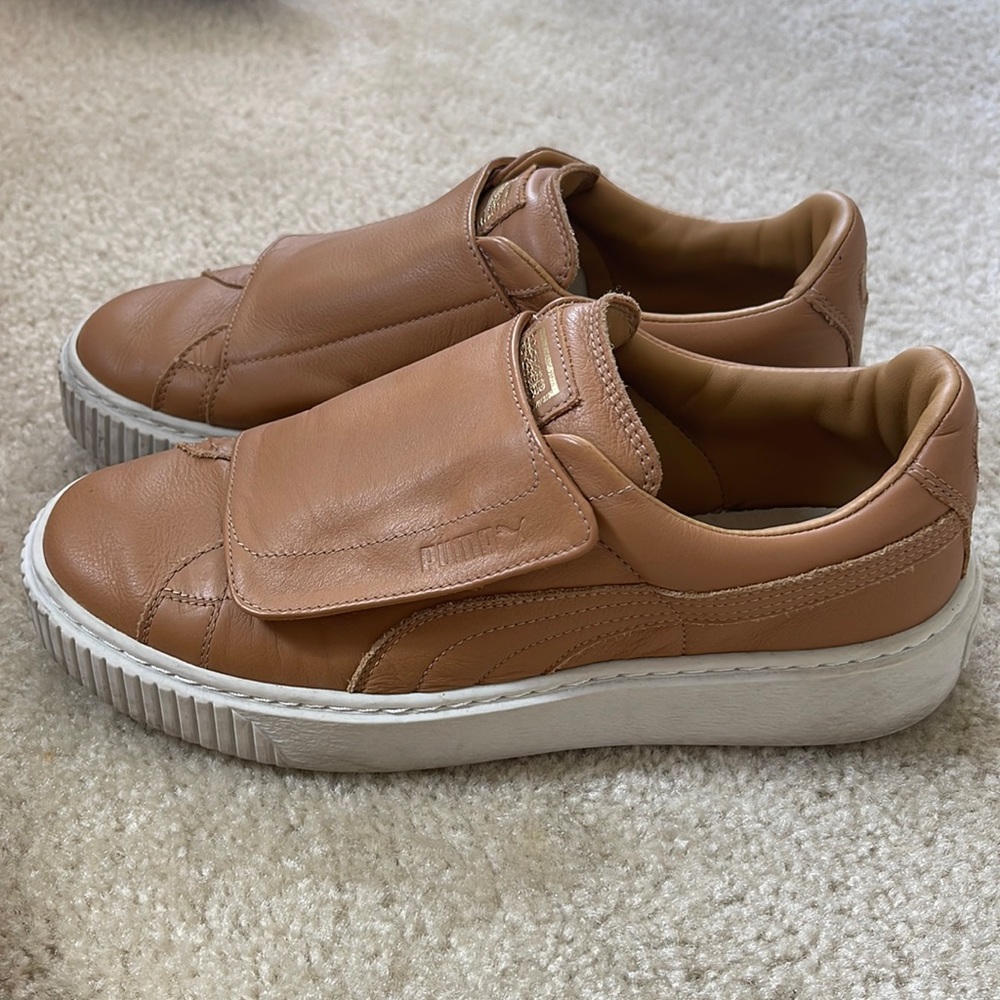 Puma Women's Basket Platform Strap, Apple Cinnamon Color 8.5